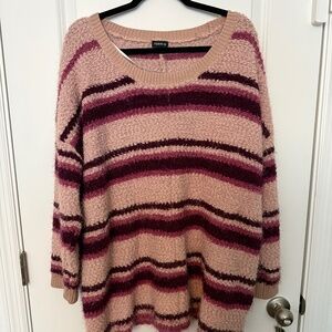 Oversized Pink Striped sweater